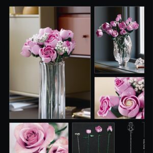 Konstruktorius LEGO® Botanicals Rausvų rožių puokštė 10374 - Image 2