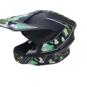 Motociklininko šalmas HD-806, M (57-58 cm), juoda/žalia