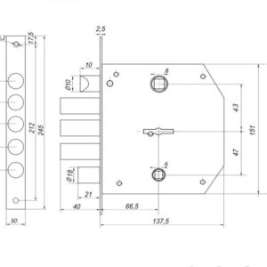 Įleidžiamoji spyna MP GOR, 30.11, CP, chromuota, chromo - Image 2