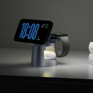 Tech-Protect QI2.2-25W-A48 3in1 magnetic MagSafe belaidis įkroviklis pilkos spalvos - Image 10