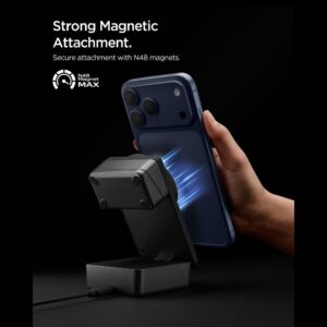 Spigen EF323MQ Essential 3in1 magnetic MagSafe belaidis įkroviklis 25W QI2.2 juodos spalvos - Image 10