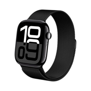 Crong Milano Steel – Stainless steel apyrankė skirta Apple Watch 38/40/41/42 mm black