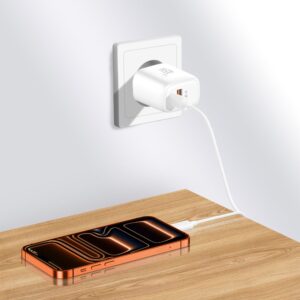 Tech-Protect NCA45W-GAN 2-Port laidinis įkroviklis PD 45W / QC3.0 + Lightning kabelis baltos spalvos - Image 10