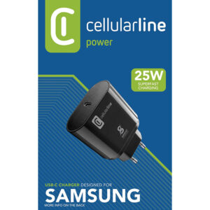 Cellularline - USB-C Super Fast Charger 25W (Designed for Samsung) (black) - Image 4
