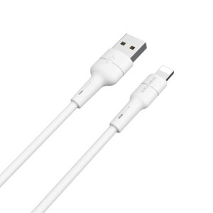 Borofone Silicone - USB to Lightning connection cable 1m white