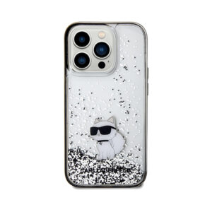 Karl Lagerfeld Liquid Glitter Choupette - dėklas skirtas Apple iPhone 14 Pro Max Transparent - Image 3