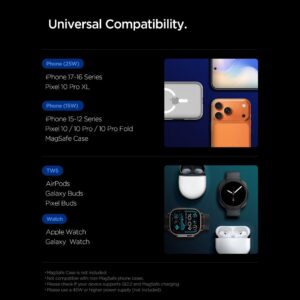 Spigen EF323MQ Essential 3in1 magnetic MagSafe belaidis įkroviklis 25W QI2.2 juodos spalvos - Image 13