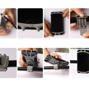 Swivel silicone bike holder with replaceable head - juodos spalvos - Image 6