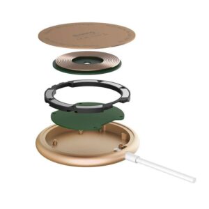 Crong MagSpot - Aluminium belaidis įkroviklis MagSafe aukso spalvos - Image 3