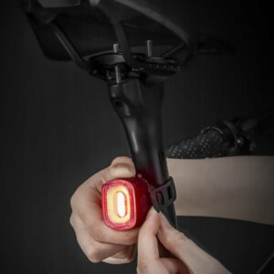 Rockbros Q2S LED Rear Bike Light with Smart Stop System + USB-C - USB-A Cable - Black - Image 3