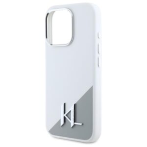 Karl Lagerfeld Silicone Shadow Metal Initial MagSafe - dėklas skirtas Apple iPhone 16 Pro Max white - Image 6