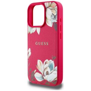 Guess Grained Printed Flower Pattern MagSafe - dėklas skirtas Apple iPhone 16 Pro Max fuchsia - Image 6