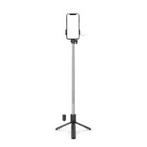 Selfie stick WR1YXS telescopic tripod 0.71m with round lamp - juodos spalvos - Image 3