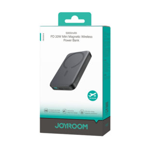 Powerbank Joyroom JR-W020 Mini 5000mAh USB-A USB-C inductive 20W - juodos spalvos + USB-C / USB-C cable - Image 7