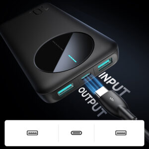 Powerbank Joyroom JR-PBF12 10000mAh 2.4A 2x USB-A 1x USB-C - juodos spalvos - Image 9