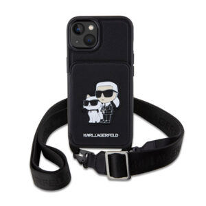 Karl Lagerfeld Crosssbody NFT Saffiano Karl & Choupette - dėklas skirtas Apple iPhone 14 Plus Black - Image 2