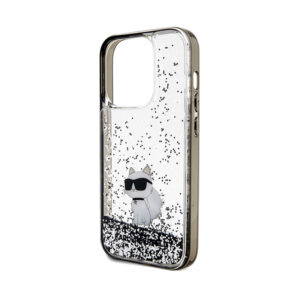 Karl Lagerfeld Liquid Glitter Choupette - dėklas skirtas Apple iPhone 14 Pro Max Transparent - Image 6