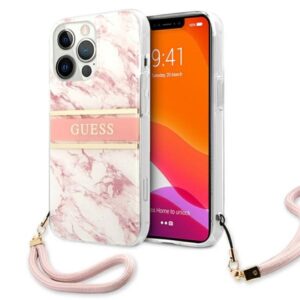 Guess Marble Strap - dėklas skirtas Apple iPhone 13 Pro Max Pink - Image 1