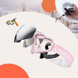 Qunature Pink Children's skiing goggles (medium/large children's version) - Image 6