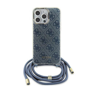 Guess Crossbody Cord 4G Print - Apple iPhone 15 Case Blue - Image 1