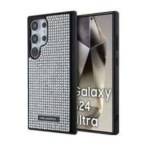 Karl Lagerfeld Rhinestone Metal Logo - dėklas skirtas Samsung Galaxy S24 Ultra Silver - Image 1