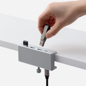 Orico MH4PC Hub Clamp-Mounted USB-C / 3x USB-A 3.0 + 1x USB-C 3.0 - sidabro spalvos - Image 4