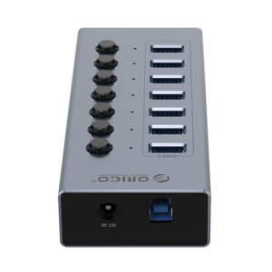 Orico BT2U3-7AB Hub 7x USB-A 3.0 with switches - pilkos spalvos - Image 3