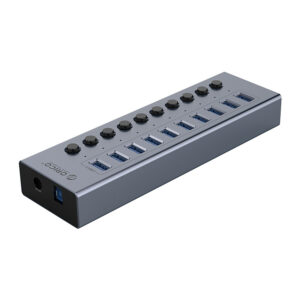 Orico BT2U3-10AB Hub 10x USB-A 3.0 with switches - pilkos spalvos