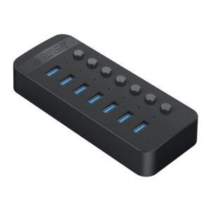 Orico CT2U3-7AB 7x USB-A 3.0 Hub with Switches - juodos spalvos