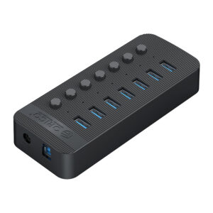 Orico CT2U3-7AB 7x USB-A 3.0 Hub with Switches - juodos spalvos - Image 2