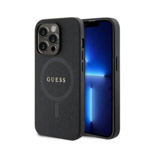 Guess Saffiano MagSafe - dėklas skirtas Apple iPhone 15 Pro black - Image 1