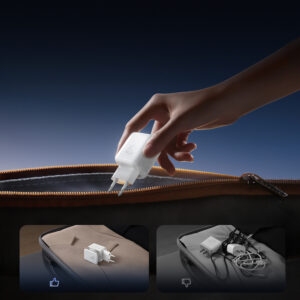 Joyroom JR-TCL05 45W GaN Wall Charger with Cable Organizer - baltos spalvos - Image 5