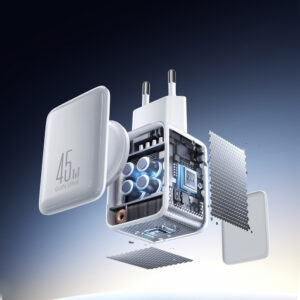 Joyroom JR-TCL05 45W GaN Wall Charger with Cable Organizer - baltos spalvos - Image 7