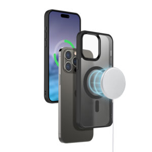 Crong Hybrid Frost MAG Cover - dėklas skirtas Apple iPhone 15 Pro MagSafe Black - Image 3