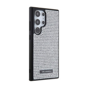 Karl Lagerfeld Rhinestone Metal Logo - dėklas skirtas Samsung Galaxy S24 Ultra Silver - Image 4