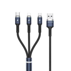 WEKOME WDC-119 Fython Series - 3-in-1 USB-A to Lightning + USB-C + Micro USB PD connection cable 1.2 m Black
