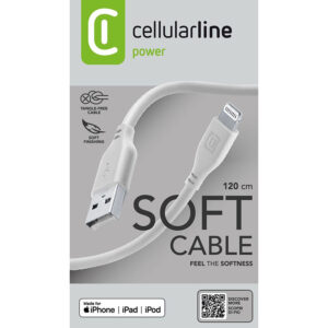 Cellularline Soft Cable - USB-A to Lightning cable MFi certified 1.2 m grey - Image 5