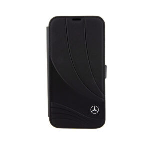 Mercedes Booktype Leather Wave Pattern - Apple iPhone 15 Pro Case black - Image 3