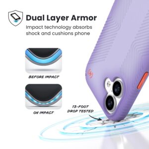 Speck Presidio Lux Grip MagSafe - Apple iPhone 17 Case Purple Fade/Magic Purple/New Poppy - Image 2