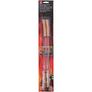 BBQ - skewers for skewers with a wooden handle, long 38 cm (4 pieces) - Image 2