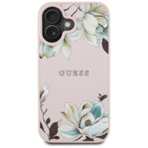 Guess Grained Printed Flower Pattern MagSafe - dėklas skirtas Apple iPhone 16 pink - Image 3