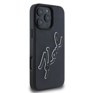 Karl Lagerfeld 3D Rubber Bicolor Signature - dėklas skirtas Apple iPhone 16 Pro Max black - Image 2