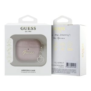 Guess Metallic Script Charm - AirPods 4 Case (pink) - Image 3