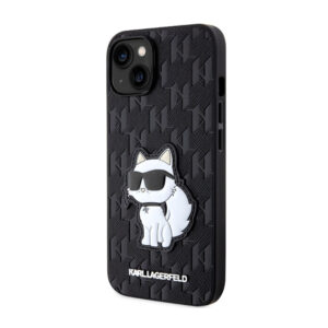 Karl Lagerfeld Saffiano Monogram NFT Choupette - dėklas skirtas Apple iPhone 14 Plus Black - Image 2