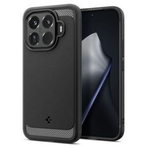 Spigen Rugged Armor dėklas telefonui Xiaomi 15T Pro matinės juodos spalvos