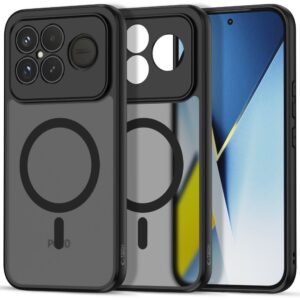 Tech-Protect MagMat MagSafe dėklas telefonui Xiaomi Poco F8 Ultra matinės juodos spalvos