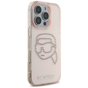 Karl Lagerfeld IML Rhinestones Karl Head - dėklas skirtas Apple iPhone 16 Pro Max pink - Image 4