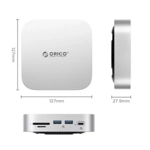 Orico MiniLink 9-in-1 Docking Station with Hard Drive Bay - sidabro spalvos - Image 2