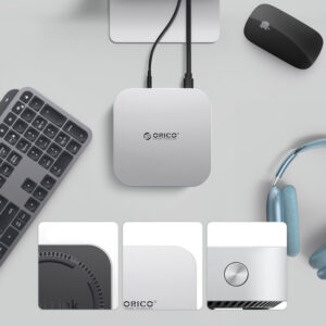 Orico MiniLink 9-in-1 Docking Station with M.2 SSD Hard Drive Bay - sidabro spalvos - Image 6