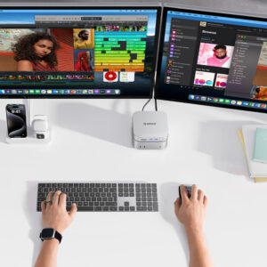 Orico MiniLink 9-in-1 Docking Station with M.2 SSD Hard Drive Bay - sidabro spalvos - Image 7